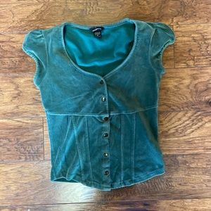 Forest Green Corduroy blouse